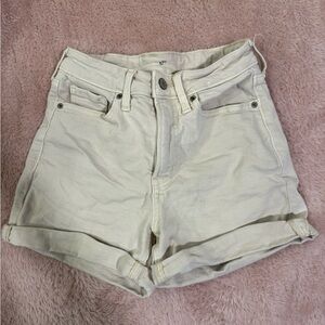 Old Navy Cream High Waisted Jean Shorts